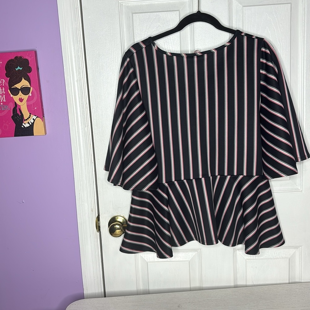 Striped Babydoll Blouse - Picture 8 of 9